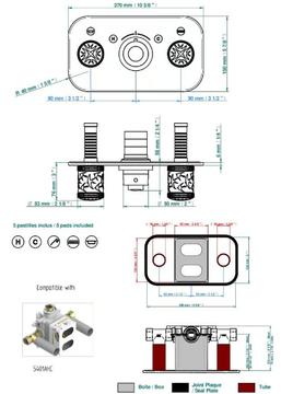 HIRONDELLES DORÉ - Thermostat with 2 valves - horizontal by THG Paris - view 3
